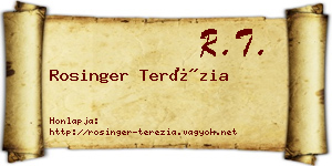 Rosinger Terézia névjegykártya